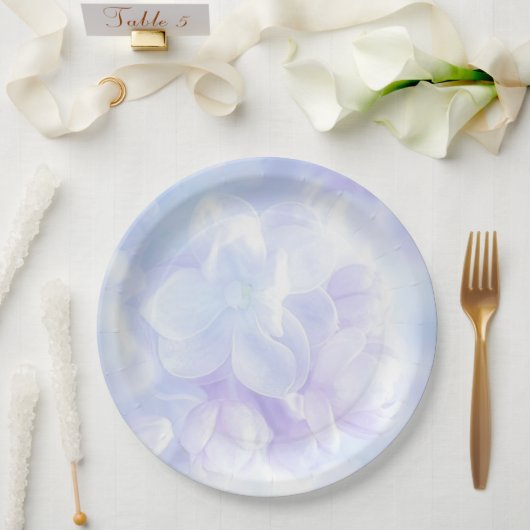 Assiettes En Carton Elégante Lilac Fleurs violettes Lumière Design (Mariage)