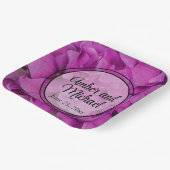 Assiettes En Carton Elégante magenta rose hydrangée florale roses (Angulaire)