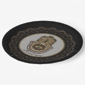 Assiettes En Carton Elégante main hamsa (Angle)