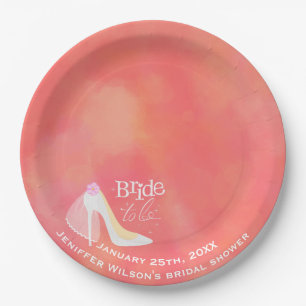 Assiettes En Carton Élégante Mariée Rose Pour Être Fête des mariées Ma