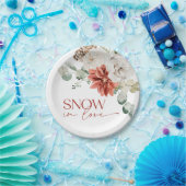 Assiettes En Carton Elégante neige en amour Hiver Fête des mariées rou (Fête)