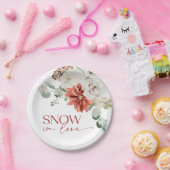 Assiettes En Carton Elégante neige en amour Hiver Fête des mariées rou (Fête)