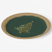 Assiettes En Carton Élégante Noël Nouvel An Vert Parties scintillant o (Angle)