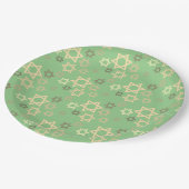 Assiettes En Carton Élégante Pâque Printemps Étoiles vertes de David (Angle)