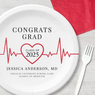 Assiettes En Carton Élégante Partie Médicale de Graduation