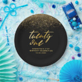 Assiettes En Carton Elégante Parties scintillant Black & Gold 21e fête (Fête)