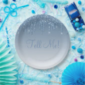 Assiettes En Carton Elégante Parties scintillant bleue glace Ombré Scr (Fête)