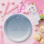 Assiettes En Carton Elégante Parties scintillant bleue glace Ombré Scr (Fête)