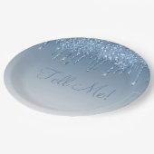 Assiettes En Carton Elégante Parties scintillant bleue glace Ombré Scr (Angle)