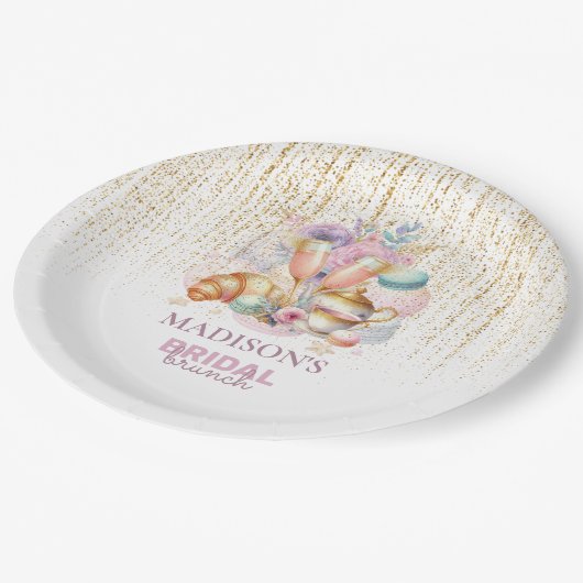 Assiettes En Carton Élégante parties scintillant de mariage personnali (Angle)