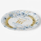 Assiettes En Carton Elégante Parties scintillant en or de Sweet sixtee (Angle)