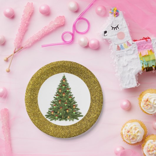 Assiettes En Carton Élégante Parties scintillant Plaque de papier d'ar (Fête)