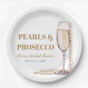 Assiettes En Carton Elégante perles modernes et Fête des mariées Prose