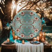 Assiettes En Carton Élégante plaque en cuivre et en papier turquoise