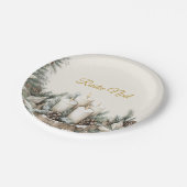 Assiettes En Carton Élégante plaque en papier Noël rustique (Angle)