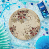 Assiettes En Carton Élégante plaque en papier Poinsettia de Noël (Fête)