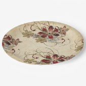 Assiettes En Carton Élégante plaque en papier Poinsettia de Noël (Angle)