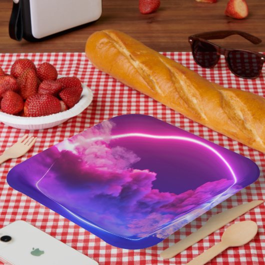 Assiettes En Carton Élégante plaque papier Carré de 9 pouces avec tors (Pique-nique)