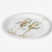 Assiettes En Carton Élégante Plaque Papier Gold Party (Angle)