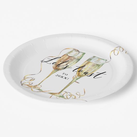 Assiettes En Carton Élégante Plaque Papier Gold Party (Angle)