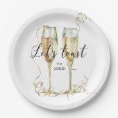 Assiettes En Carton Élégante Plaque Papier Gold Party (Devant)