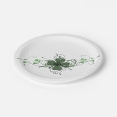 Assiettes En Carton Élégante plaque Shamrock en papier (Angle)