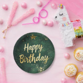 Assiettes En Carton Élégante Plaques de papier d'anniversaire Green &  (Fête)