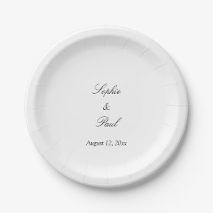 Assiettes En Carton Élégante Plaques de papier Mariage minimaliste