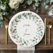 Assiettes En Carton Élégante Plaques en papier Mariage Botanique