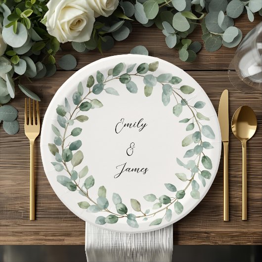 Assiettes En Carton Élégante Plaques en papier Mariage Botanique