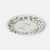Assiettes En Carton Élégante Plaques en papier Mariage Botanique (Angle)