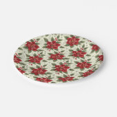 Assiettes En Carton Élégante Plaques en papier Poinsettia fête de Noël (Angle)