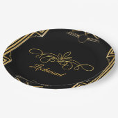 Assiettes En Carton Élégante Plaques Mariages Art Déco Gatsby (Angle)