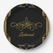 Assiettes En Carton Élégante Plaques Mariages Art Déco Gatsby (Devant)