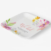 Assiettes En Carton Élégante Plaques Papier Mariage Aquarelle Fleurs (Angulaire)