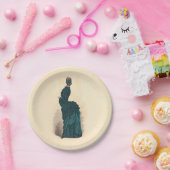 Assiettes En Carton Élégante robe victorienne bleue (Fête)