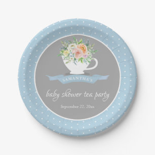 Assiettes En Carton Elégante Teacup Floral Teacup Baby shower Tea Part