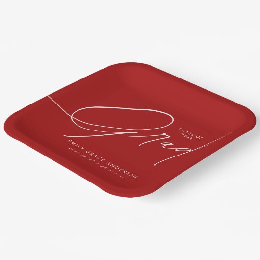 Assiettes En Carton Élégante tendance Calligraphie Script Graduation (Angulaire)