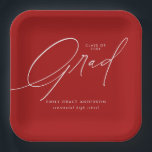 Assiettes En Carton Élégante tendance Calligraphie Script Graduation<br><div class="desc">Simple tendance calligraphie Photo Graduation Party Paper Plates comporte un élégant script de calligraphie,  et les détails du diplômé.</div>