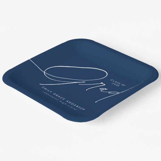 Assiettes En Carton Élégante tendance Calligraphie Script Graduation (Angulaire)