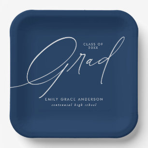Assiettes En Carton Élégante tendance Calligraphie Script Graduation