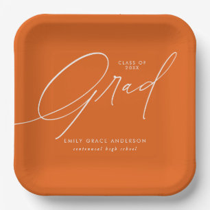 Assiettes En Carton Élégante tendance Calligraphie Script Graduation