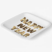 Assiettes En Carton Élégante Typographie Or Faux Bonne Année (Angulaire)
