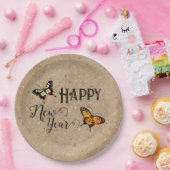 Assiettes En Carton Élégante Typographie Papillon Étoiles Rustique Nou (Fête)