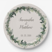 Assiettes En Carton Elégante verdure Mariage personnalisé (Devant)