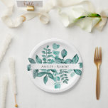 Assiettes En Carton Elégante verdure Turquoise Aquarelle Mariage moder<br><div class="desc">La belle verdure turquoise fait une déclaration élégante pour un couple nouvellement marié. Vous pouvez personnaliser avec vos informations et modifier le libellé en fonction de votre occasion.</div>