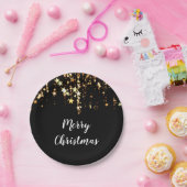 Assiettes En Carton élégantes étoiles d'or Joyeux Noël modernes (Fête)