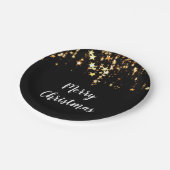 Assiettes En Carton élégantes étoiles d'or Joyeux Noël modernes (Angle)