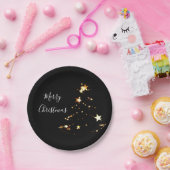 Assiettes En Carton élégantes étoiles d'or Joyeux Noël modernes (Fête)