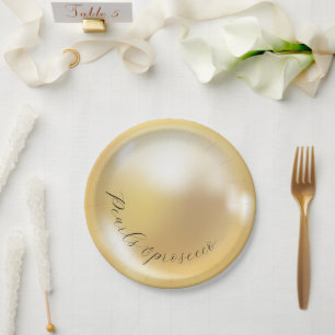 Assiettes En Carton Elégantes perles et bridal shower prosecco